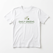 Daily Greens T-Shirt front-view product mockup