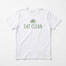 Eat Clean T-Shirt front-view product mockup